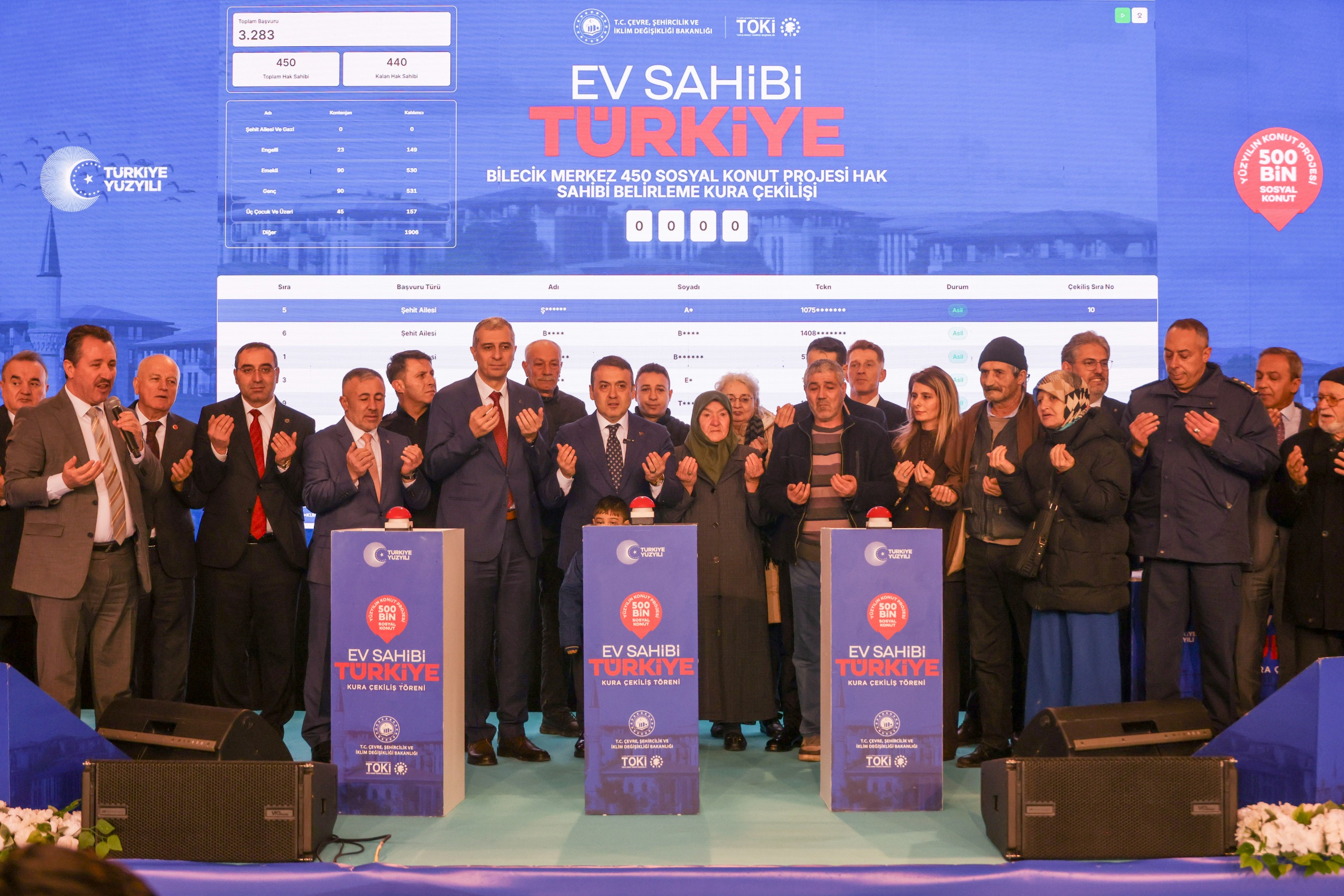 Bilecik’te bin 419 sosyal konut için kura heyecanı